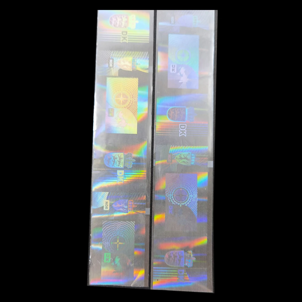 Professional Factory Custom Printing Hologram Direct Thermal Label Self Adhesive Holographic Roll Silver Adhesive Label Film