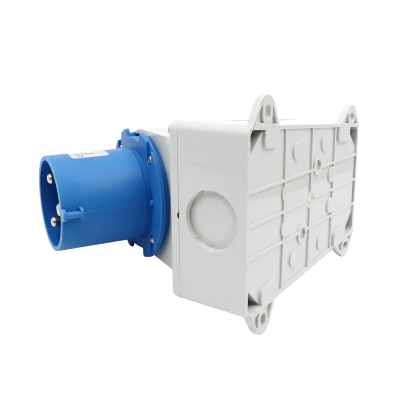 Factory 32A 4P IP44 Floor Socket PC 400V European Outdoor Socket Female Waterproof Industry Surface Mounted Socket