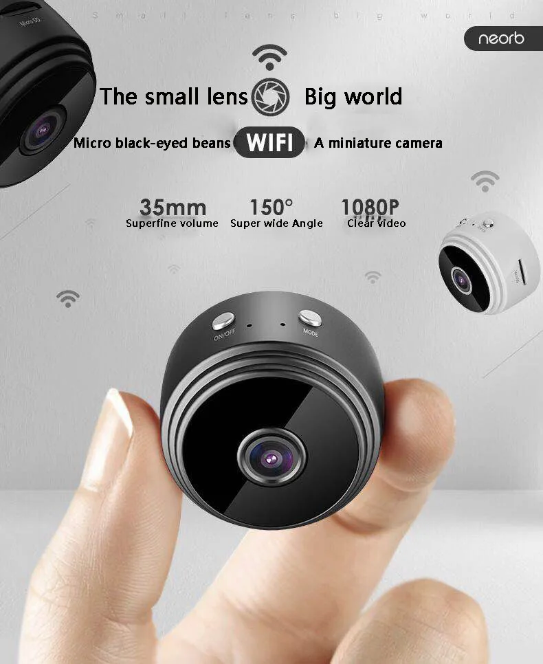 Wireless security camera mini wifi camera with smartphone app remote