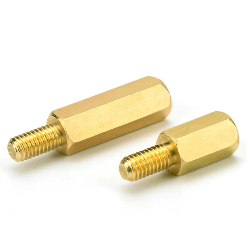 OEM ODM OBM Turned Parts Brass Hex Screws stud Made by CNC Lathe Machining