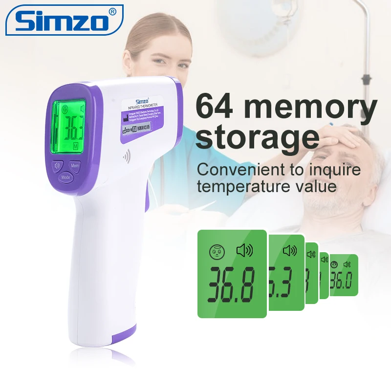 Simzo Body Digital Multi Functional Thermo Gun Infrared Forehead Clinical Thermometer Non-Contact