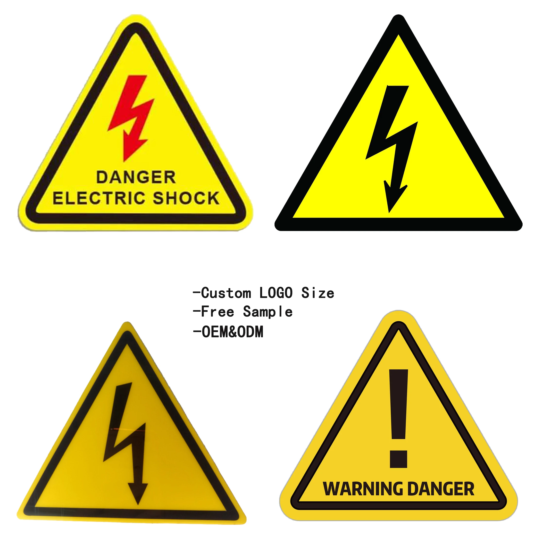 Hot sell High Voltage ISO Safety Label Sign Stickers Decals for Windows Car Boxes Containers Equipments Indoor and Outdoor Use