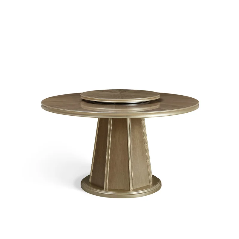
Hot Selling American Solid Wood Dining Room Table And Chair Combination Small Family Light Luxury Round Table 