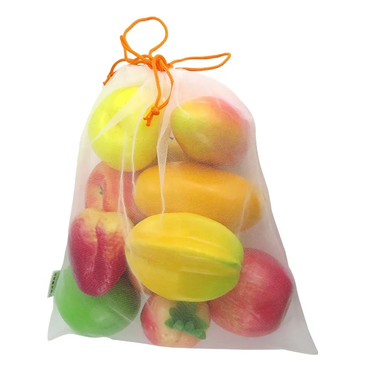 OEM/ODM Custom Logo Shopping Packaging Net Food Grade Mesh Bag For Fruit Vegetable Storage