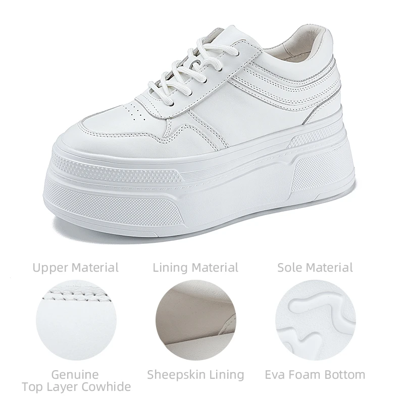 Trendy And Casual  Thick Soles With Added Height White Shoes