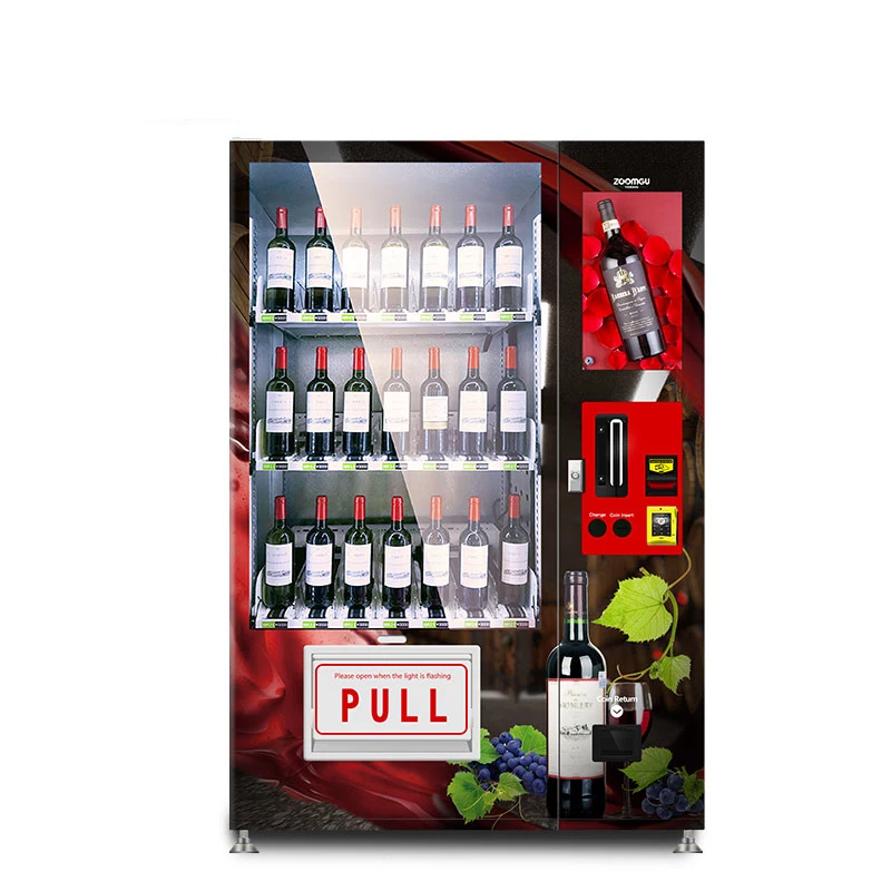 Zoomgu Hot Selling Bar Vending Machines Age Verification Wine Bottle Vending Machine for Glass