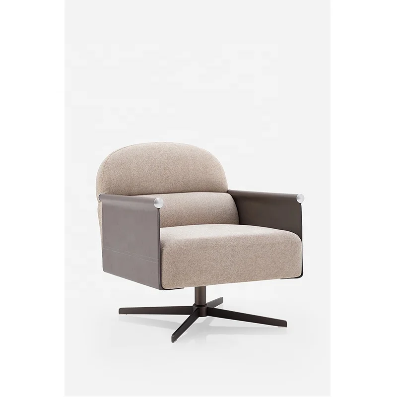 Modern Leisure Chair with Back Armrest Leather Cloth Chair for Home Living Room Dining Bedroom