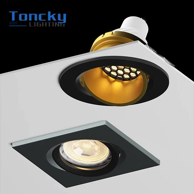 Factory recessed round downlight low price White /Black PC lamp body indoor GU10 MR16 bulb Spot Down Light fixture