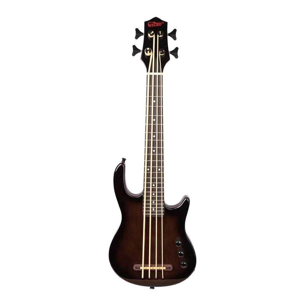 Gecko OEM High-End 4-String Black Electric Bass Guitar Ash Maple Concert UBASS Left Handed for Professional Musician Cheap Price