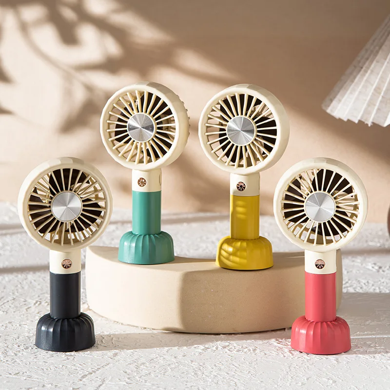 Mini Rechargeable USB Fan Hand Held Portable Lightweight Cooling Personal Electric Small Fan with Base