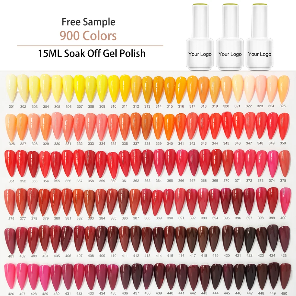Free Sample Color UV Gel Paint Nail Polish 2022 New 900 Colors Base Coat Gel Polish