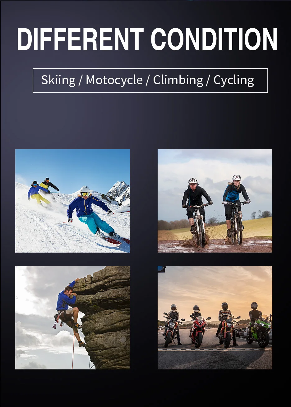 2-Way Full-Duplex Moto Bluetooth Intercom 1000m BT 5.0 Motorcycle Helmet Intercom With Cheap Price