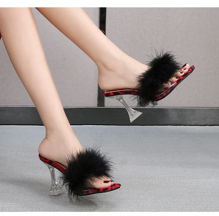 2021 Latest Fashion Trend Bigger Size High Heel Slipper Sandal For Ladies Sandalias de