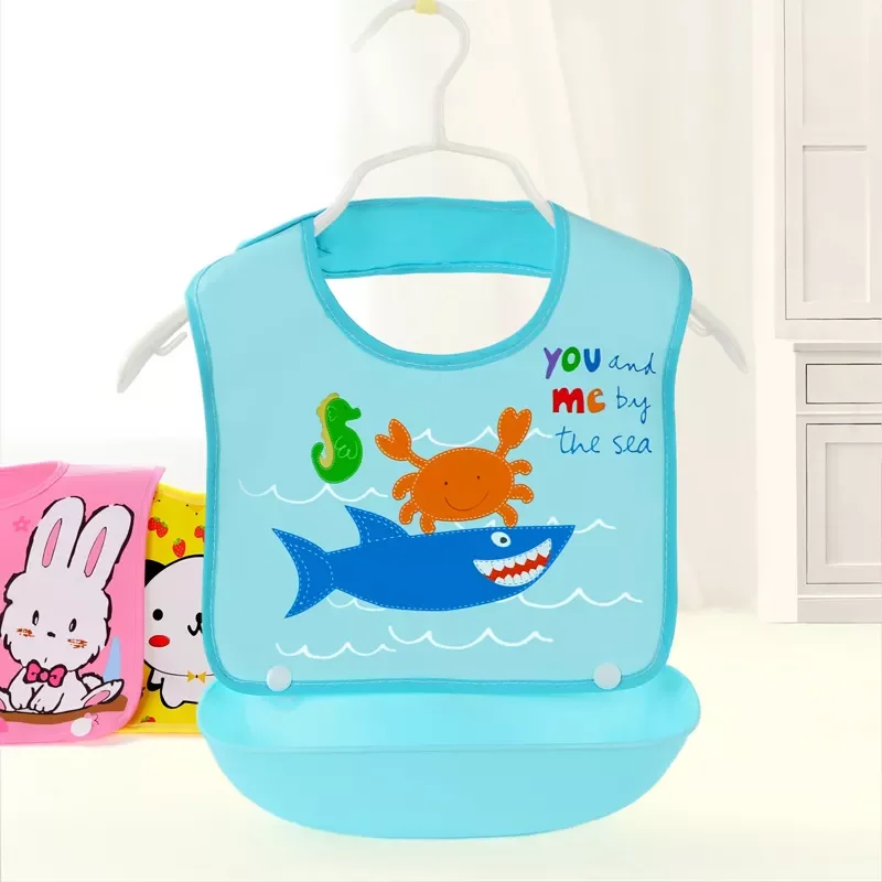 Eva Eating Plastic Baby Bib Polyester Kids Bibs Waterproof Hot Selling Saliva Towel