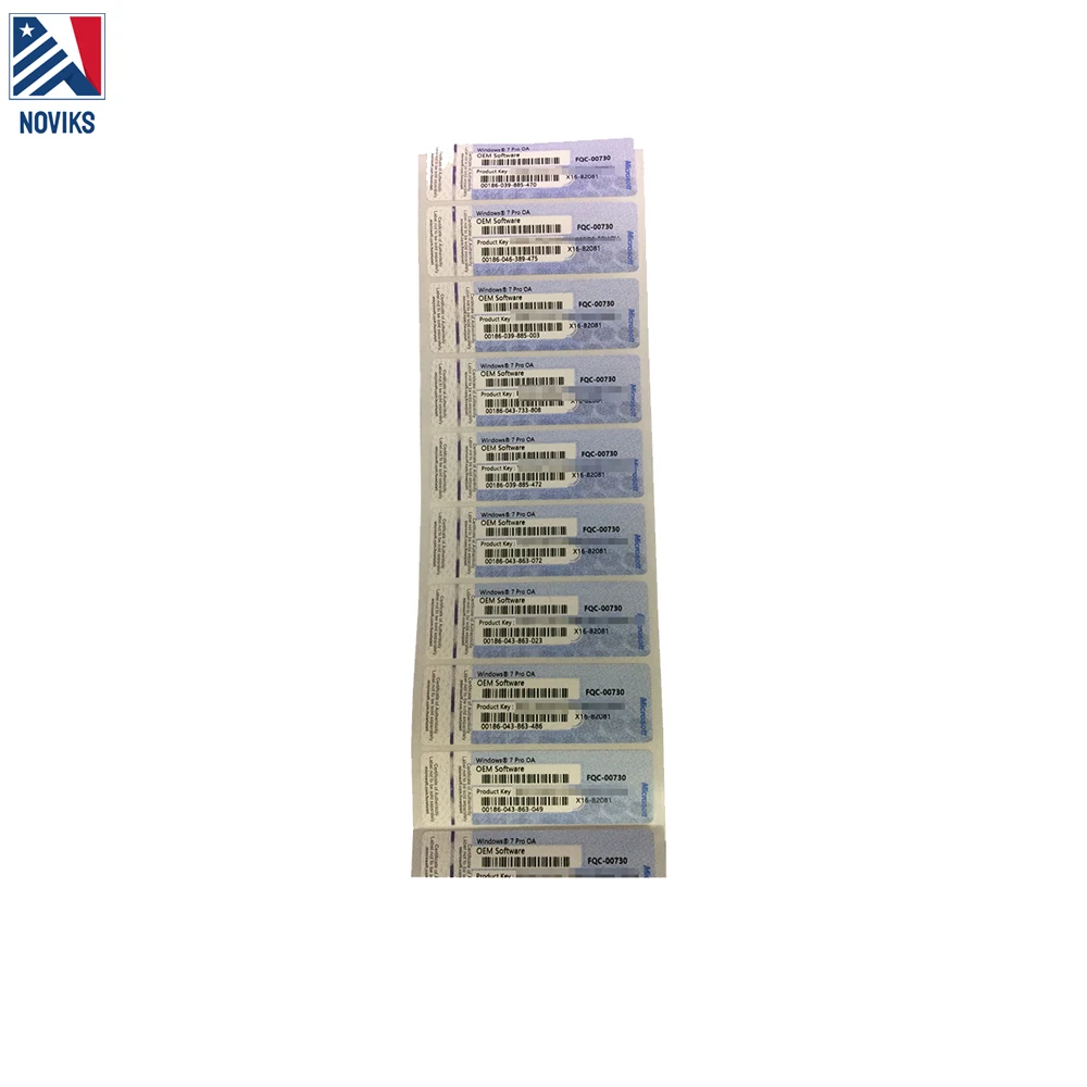 
 Профессиональная наклейка COA на Windows 7 OEM ключ  