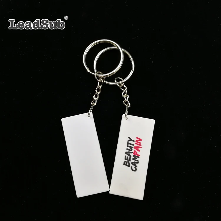 Leadsub Plastic sublimation blank Customized print Keychain Pvc light Key Chain