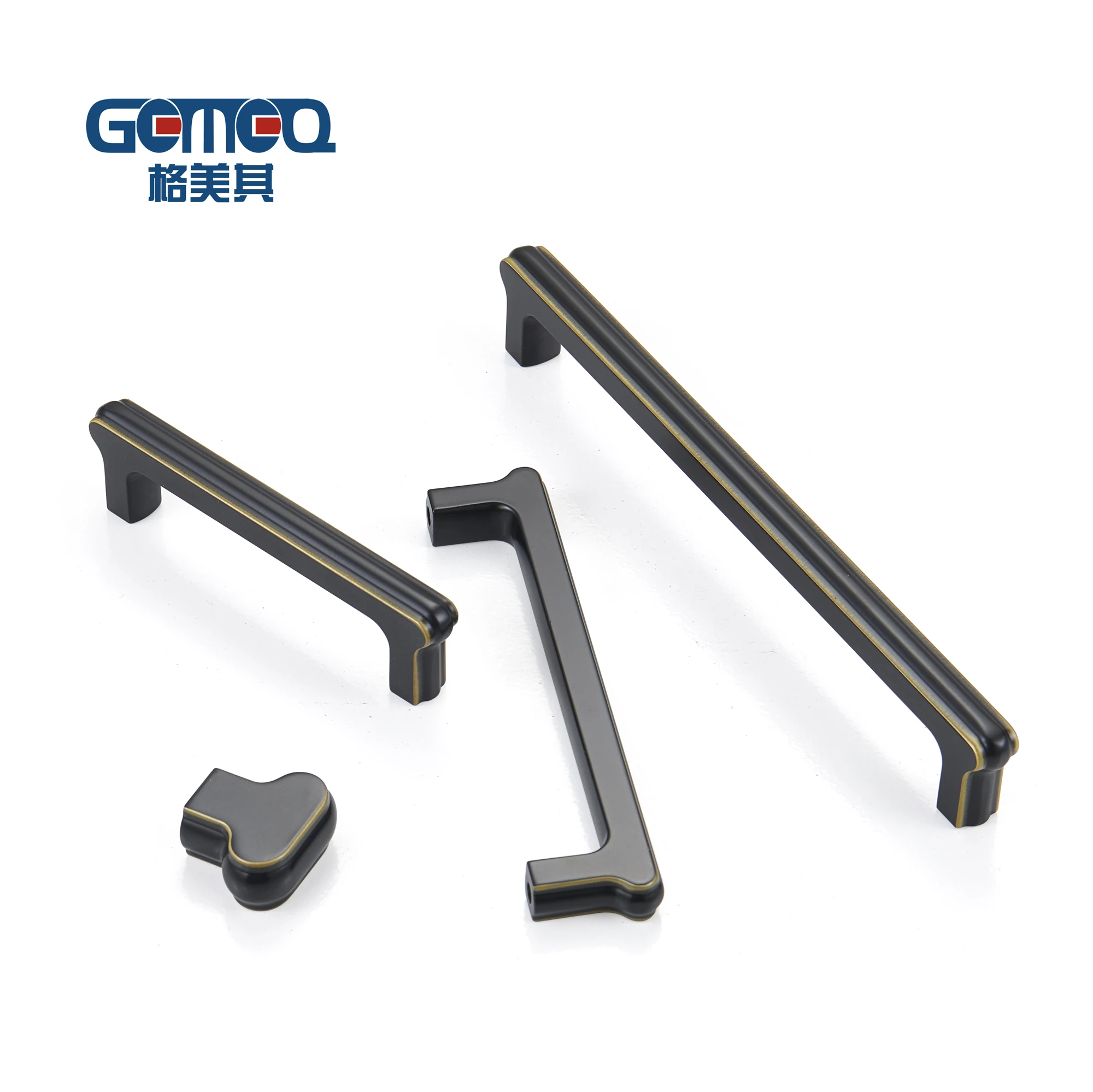 Black Zinc Alloy Furniture Wardrobe Handle Wholesale Hardware Accessories Zamak Cabinet Door Handle