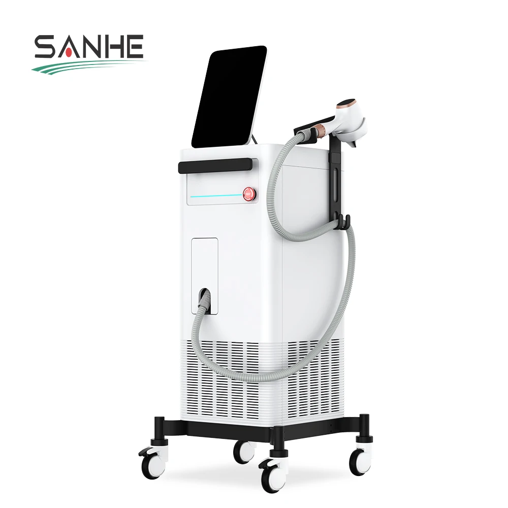 Permanent Laser Hair Removal Machine with 3000W High Power Handle 4 Exchangeable Spot Size Diode Laser Stationary 808nm 1-20HZ