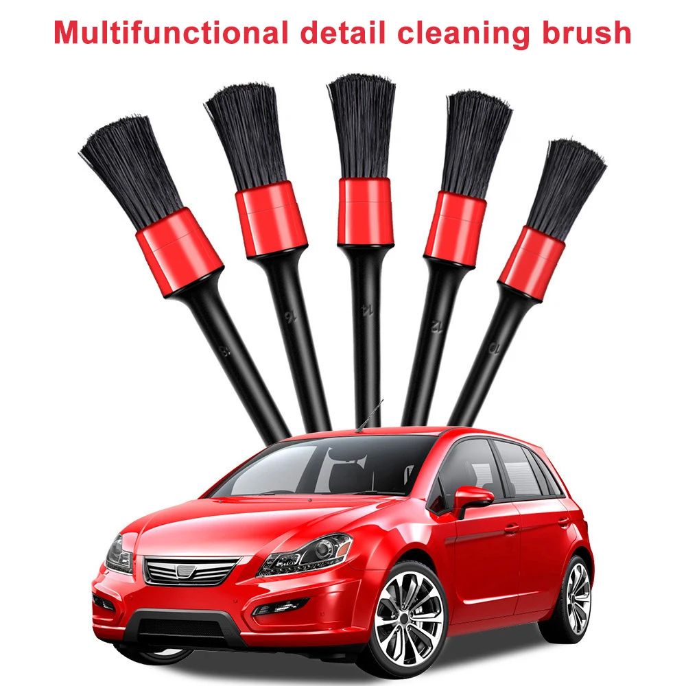 5pcs Автомойка автохимия щетка автоматическая очистка инструментов для чистки автомобилей с подробным описанием комплект приборной панели автомобиля аксессуары воздуховыпускное