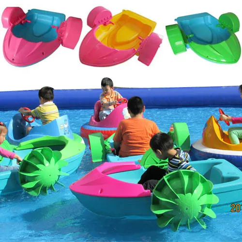 
One Person Hand Crank Boat Kids Plastic Floating Hand Cranking Paddle Boat For Sale 