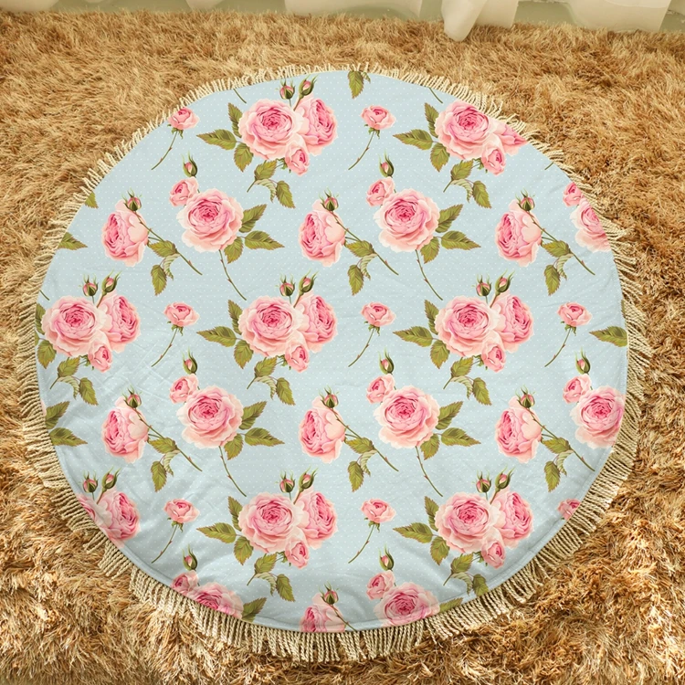 100% Cotton Super Soft Comfortable Safe Crawl Pad Tummy Time Round Infant Reversible Playmat For Children