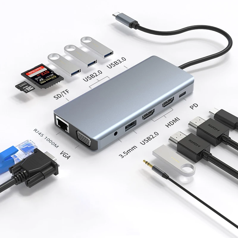 MST 12IN1 Thunderbolt 3 Docking Station with HDMl USB Data for MacBook Macbook Pro Macbook Air 2020 and New M1 Chip