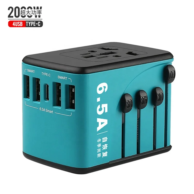 
World Universal Power Adaptor Type C Adapter USB 30W PD Quick Charger Travel Plug Adapter 