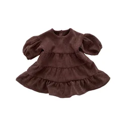 Girls Autumn Dress Kids Tiered Layered Clothes Party Cake Dresses for Baby Girl Sweet Cake Frock Toddler Cute Sundress