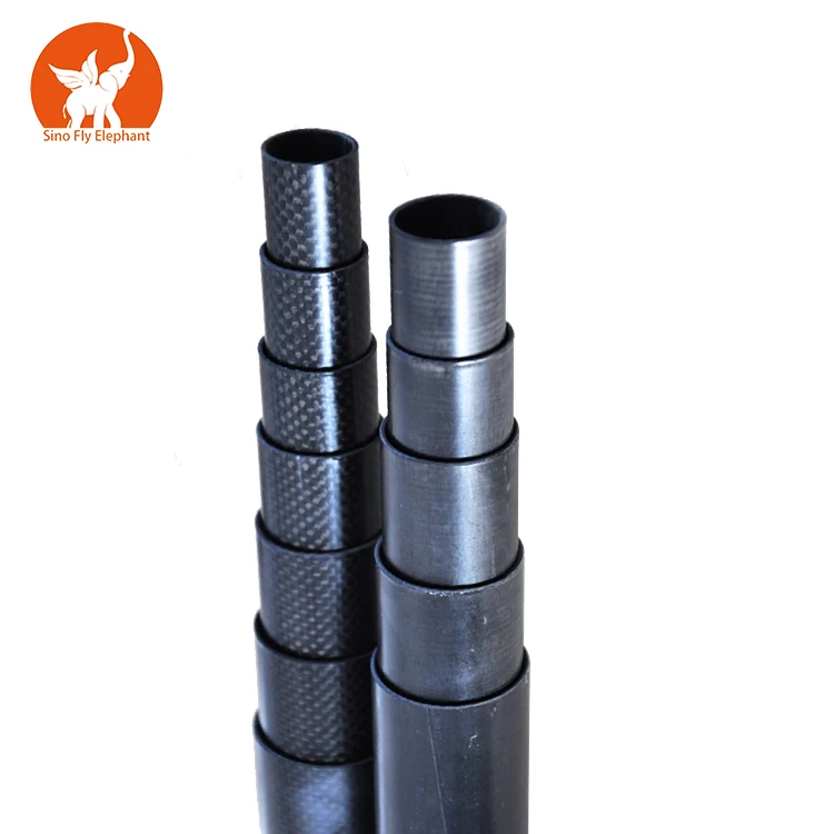 Good quality heavy duty carbon fiber telescopic poles glass mast