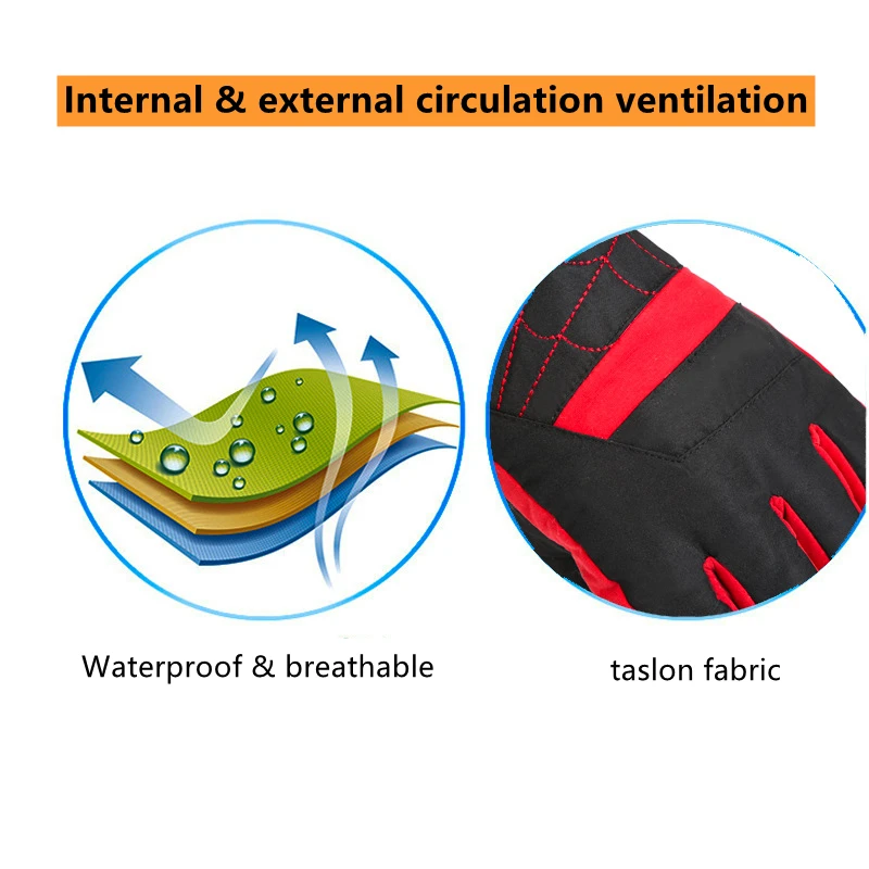Оптовая продажа, мужские лыжные перчатки, зимние водонепроницаемые перчатки для сноуборда, снега, сенсорных экранов, теплые мотоциклетные перчатки для холодной погоды