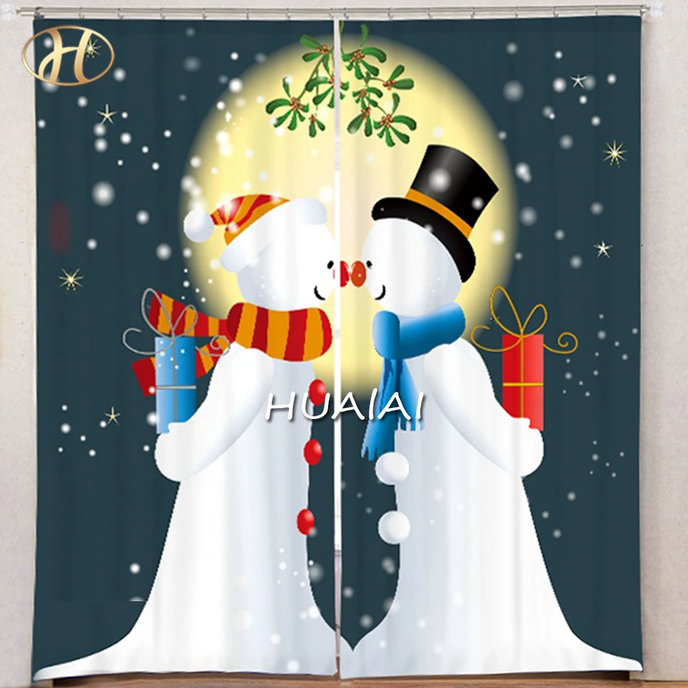 WHOLESALE CHRISTMAS DIGITAL PRINTED DESIGN BLACKOUT WINDOW CURTAINS FOR LIVING ROOM BEDROOM DECORATION