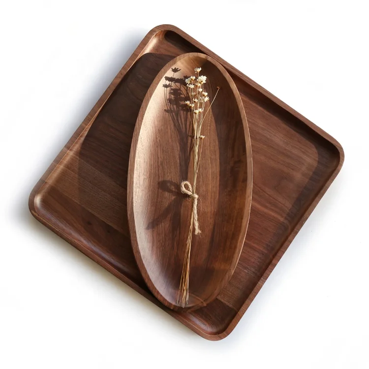 Роскошный современный натуральный деревенский поднос под заказ для суши фруктов десертов кофе орехового