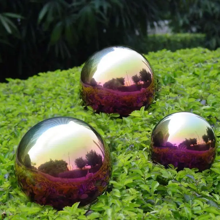 Custom 304 stainless steel boutique hollow mirror metal ball window shopping mall decoration floating ball