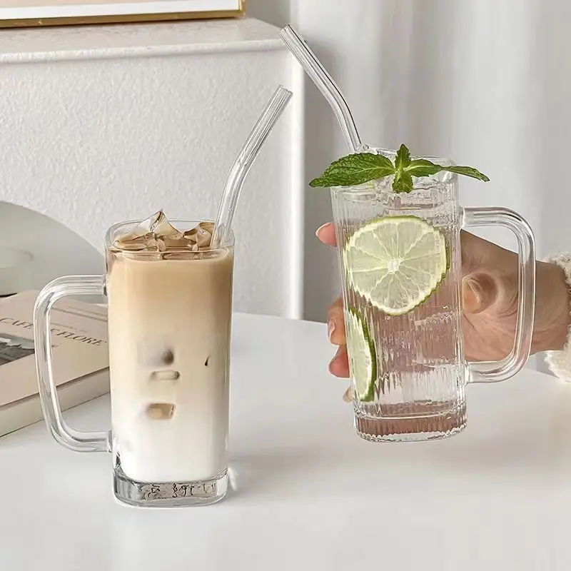 320 ml Drinking Glasses with Handle,Glass Cups for Hot or Cold Drinks like Cappuccino,Cocoa,Coffee Mugs