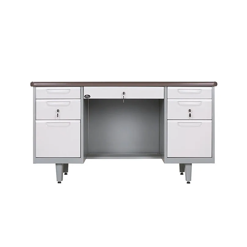 CBNT Adjustable Standfoot Double Pedestal Metal Table Steel Office Desk QD-T2B