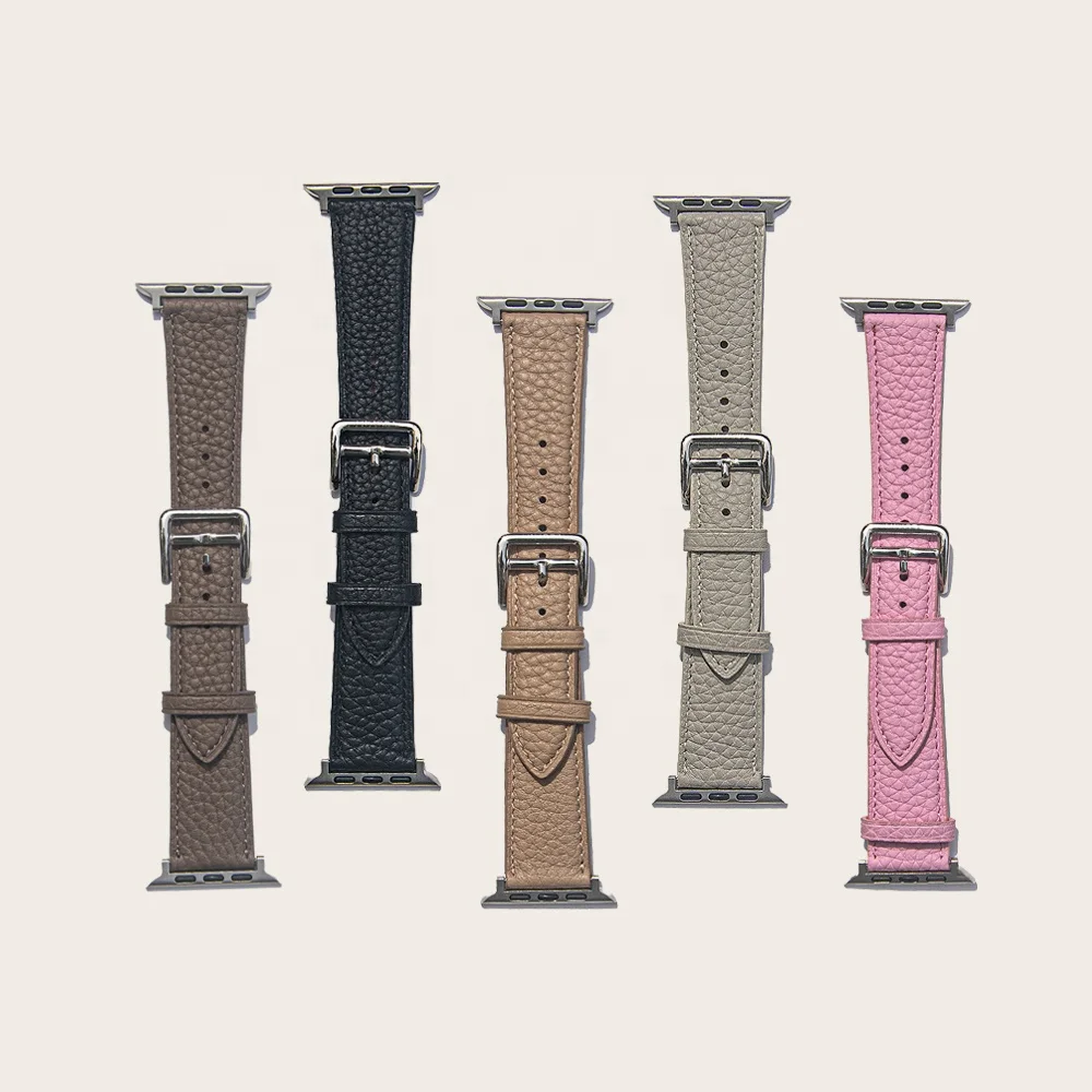 Лидер продаж аксессуары для часов из натуральной кожи с галькой на ремешке женские браслеты apple watch