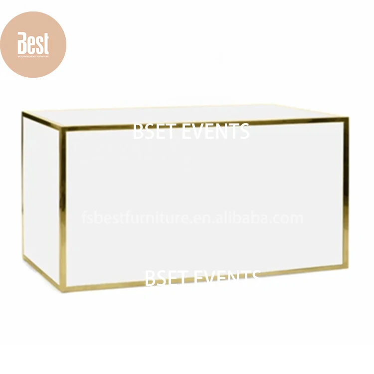 Party Use Bar Furniture Straight Shape Stainless Steel Frame White Acrylic Portable Folding  Bar Tables