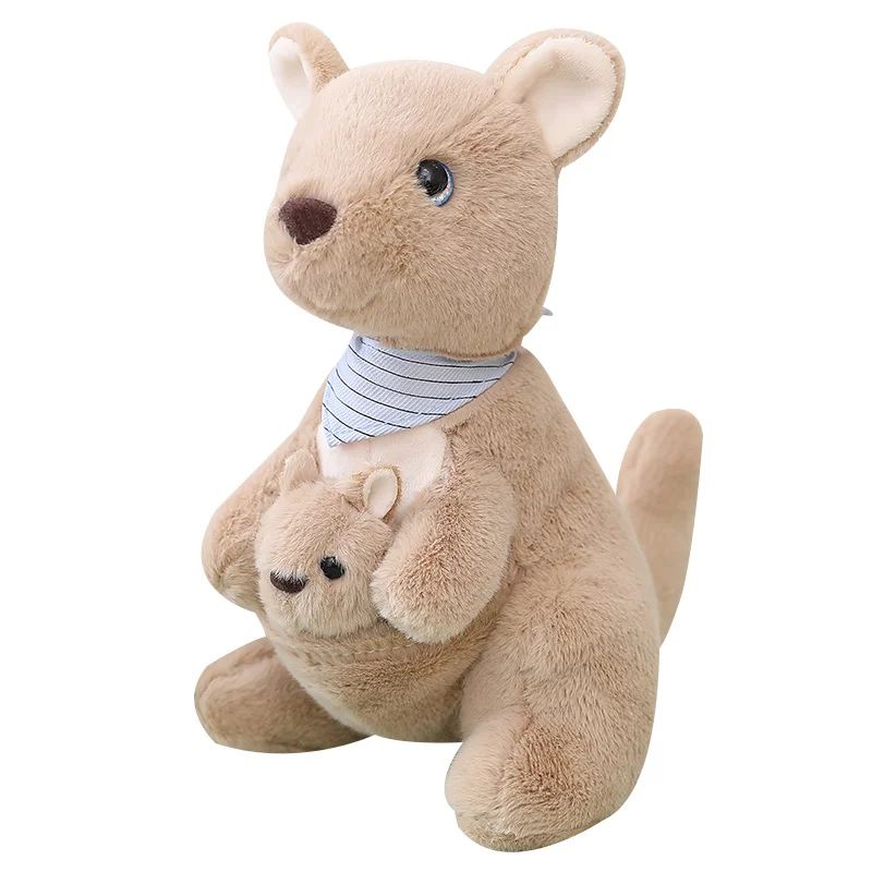 Plush Kangaroo and Removable small Kangaroo - Cuddly Soft Stuffed Mom and Baby Animals Toy