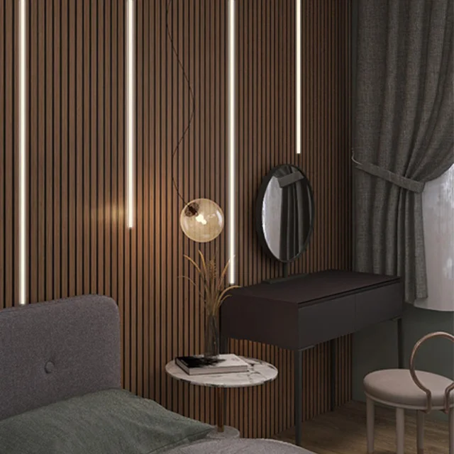 KASARO Best Quality Soundproofing Materials Acoustic Panel Led Light Wood Wall Slat Panel
