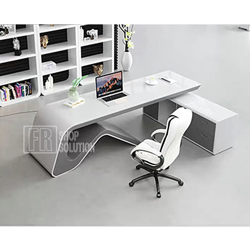 Modern Luxury Baking Painting Office Workstation Working Writing Desk Table for sale