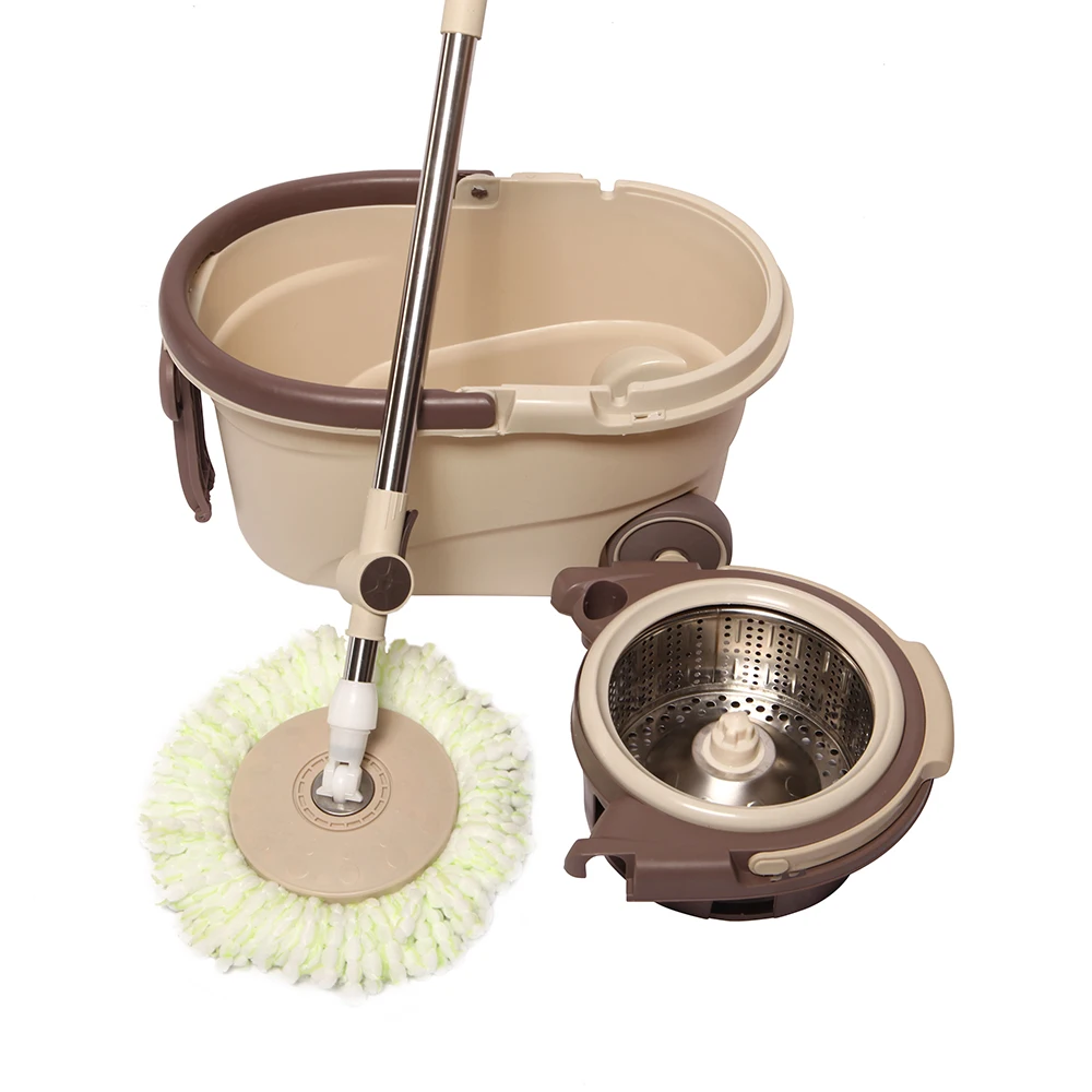 360 Spins Mop Bucket With Drain In Magic Flat Mop Bucket Cleaning Stainless Steel Wringer