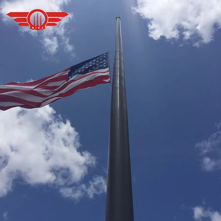 RICJ Supply Silver Spinning Outdoor Free Standing 8m 9m 10m Aluminium Flag Pole Stainless Steel Electric Flagpole