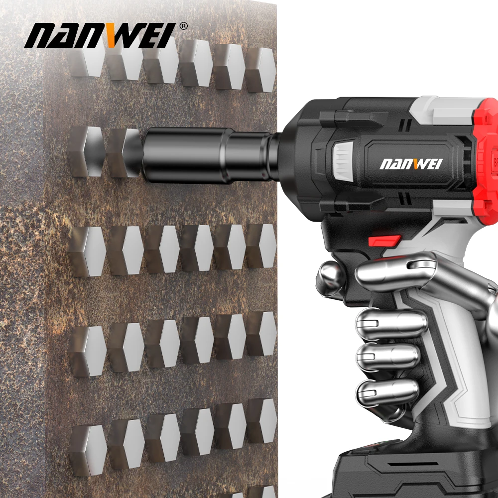 NANWEI 21V Power Tools Brushless Motor Electric Lithium Battery Impact Wrenches High Torque For Installation