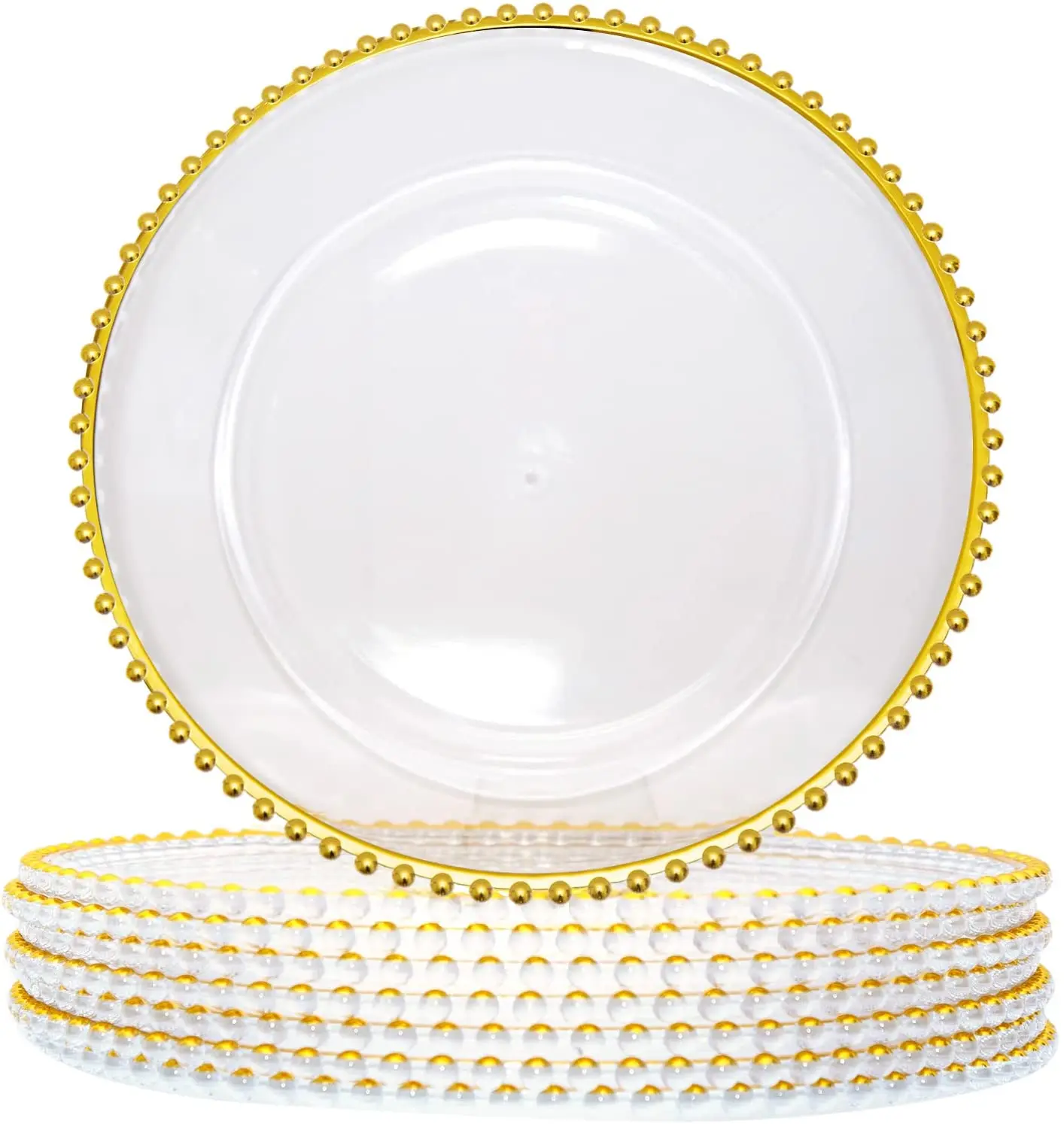 13 Inch Gold Plastic Reef  Charger Plates Round Wedding Party Decoration
