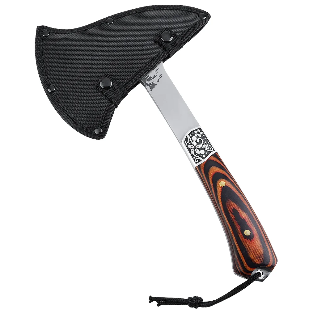 Powerful Edge AK-KS01 Stainless Steel Camping Survival Hatchet Axe Wooden Handle