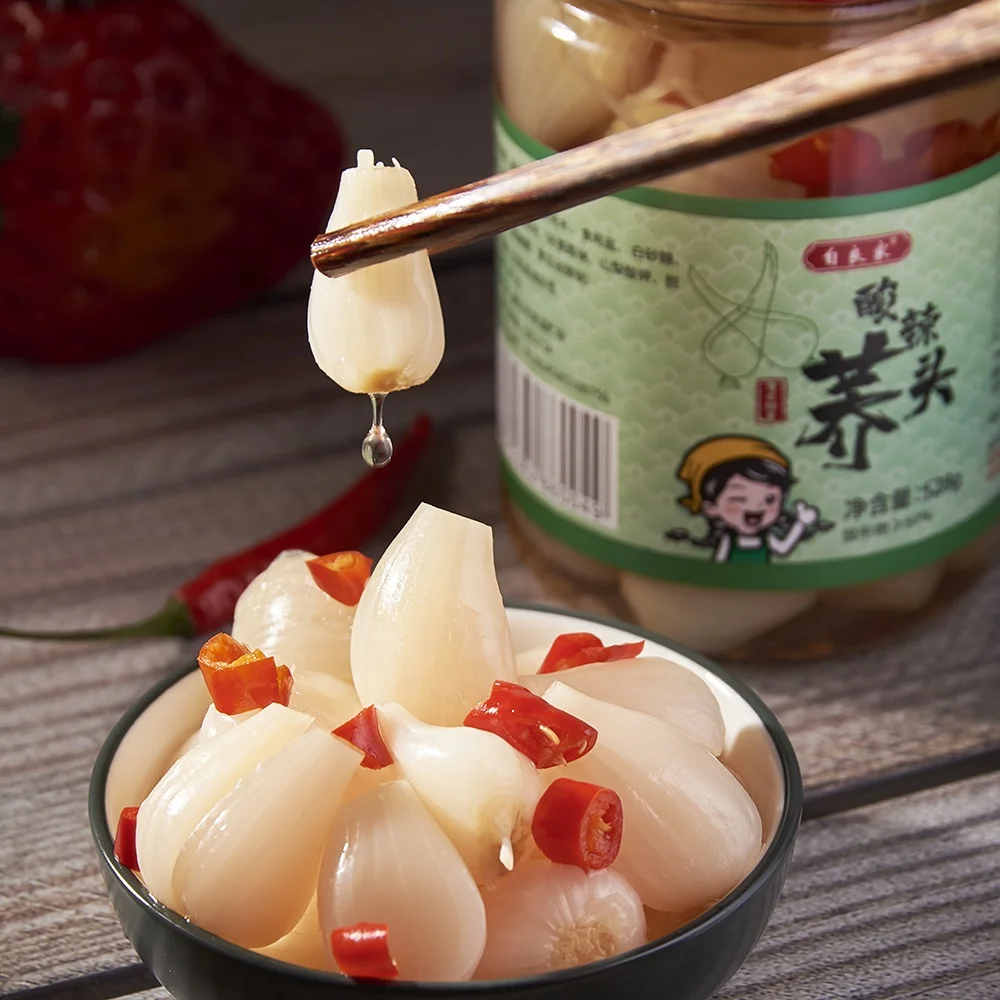 Best selling quality pickles pickled scallions sour and hot taste kitchen seasoning food