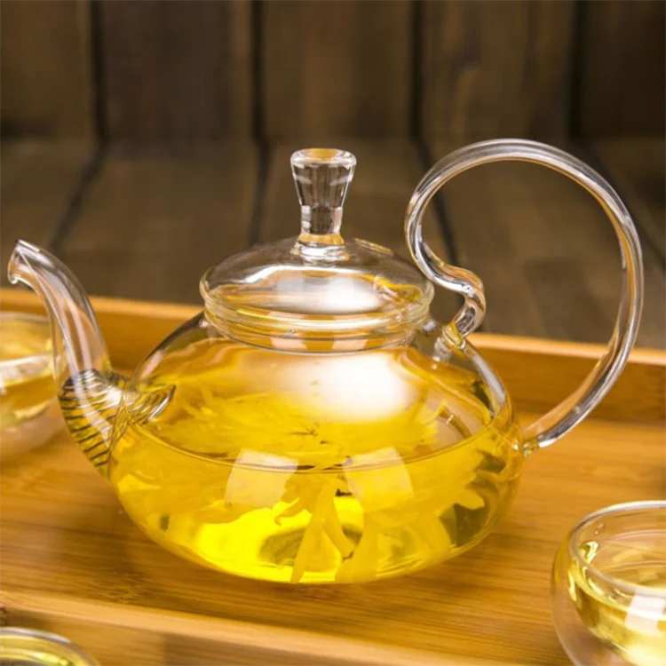 Transparent high borosilicate teapot heat resistant glass tea pot with infuser