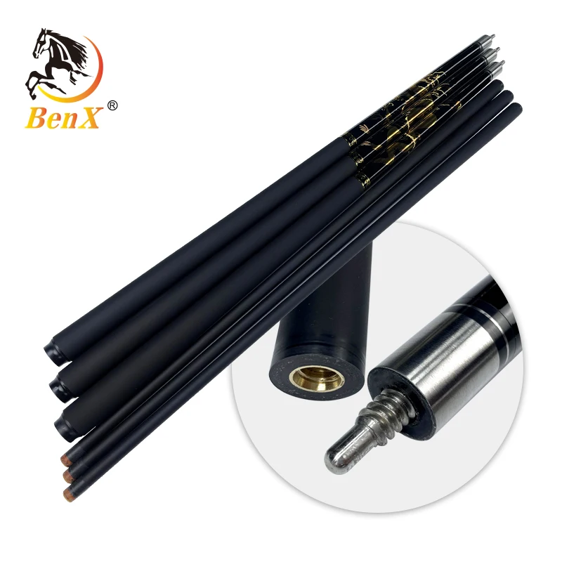 BenX  Carbon Fiber Pool Cue 1/2 Billiard Cue 13mm Graphite Hot Selling Black
