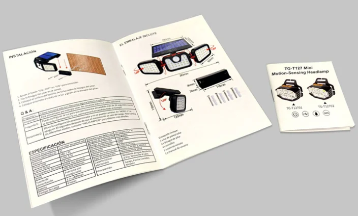 Label instruction leaflet design printing color black and white riding nail instruction printing