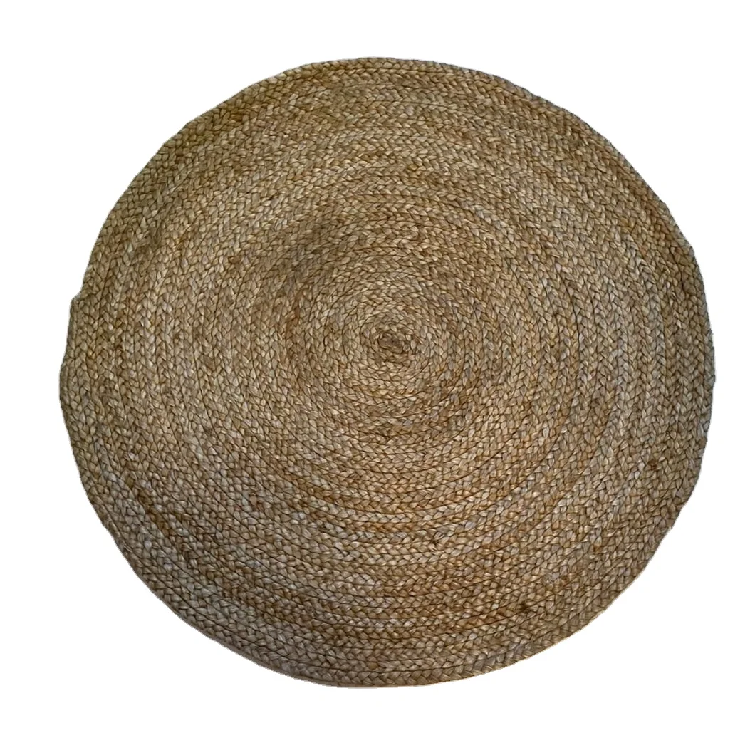 High quality and low price direct factory manufactured thick natural jute carpet handmade jute rug round floor mats  made in BD